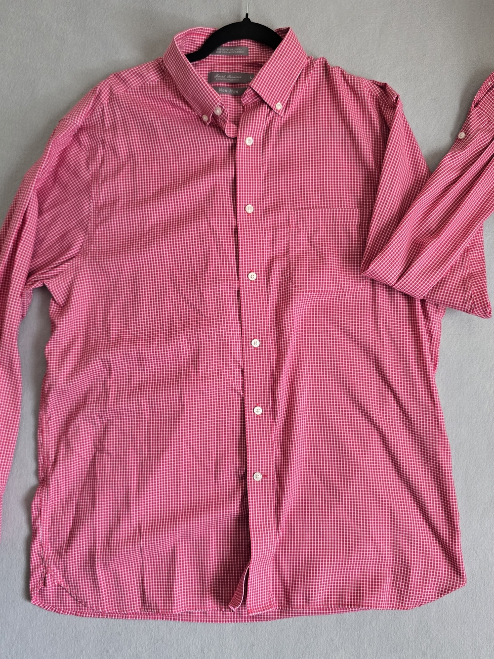 Daniel Cremieux L Red And White Plaid Gingham Button-Down Shirt Business Casual